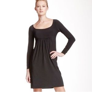 Norma Kamali U Neck Empire Waist Dress Black Large